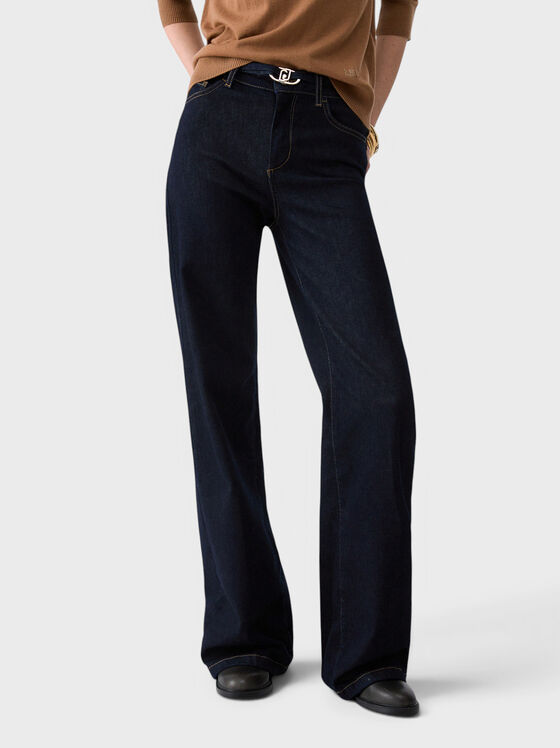 Dark blue cotton jeans - 1