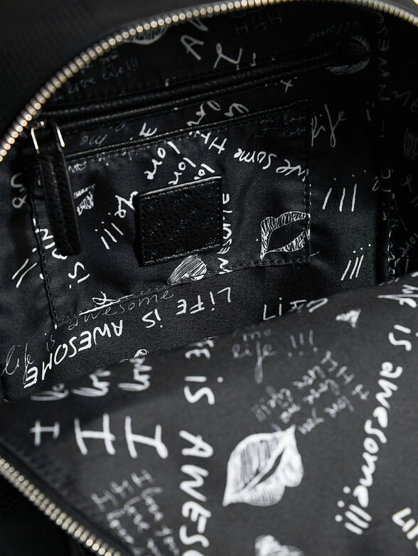 Black backpack with embossed logo - 6