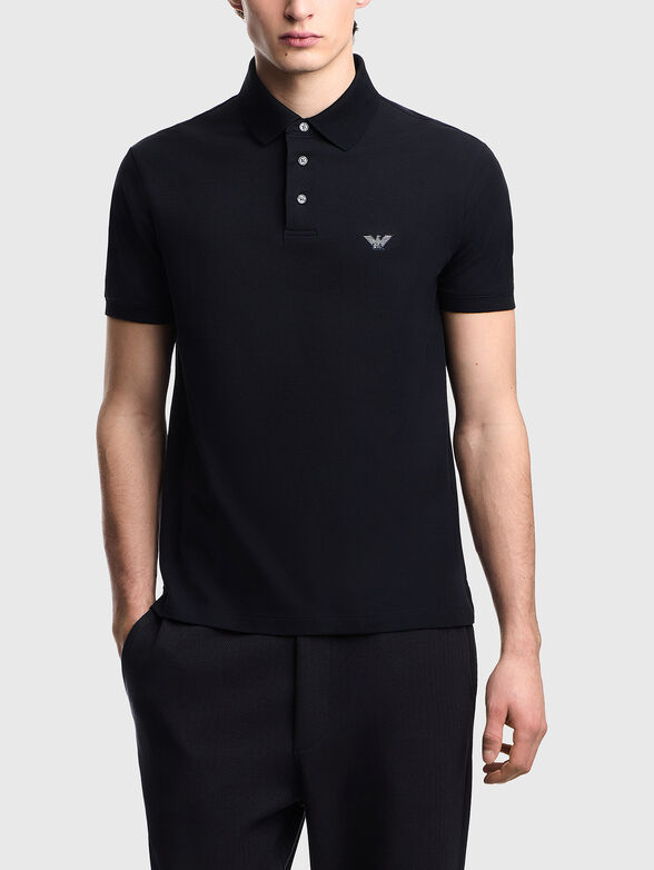 Cotton polo shirt with embroidered logo - 1