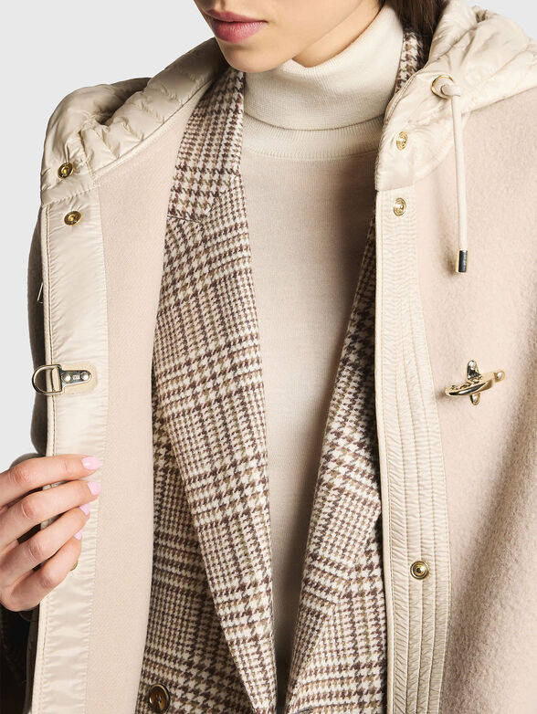 Hooded wool and cashmere coat - 5