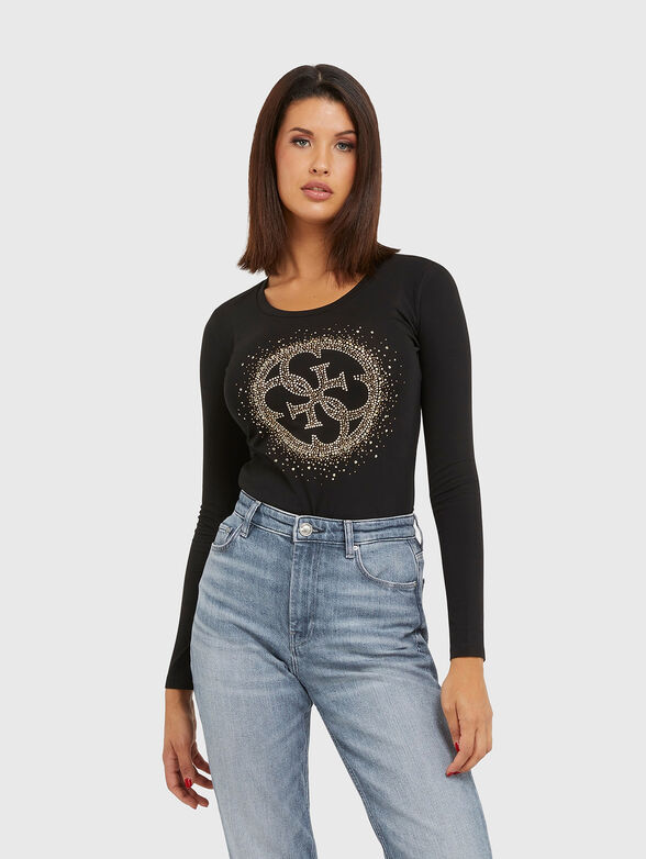 Black blouse with 4G logo accent - 1