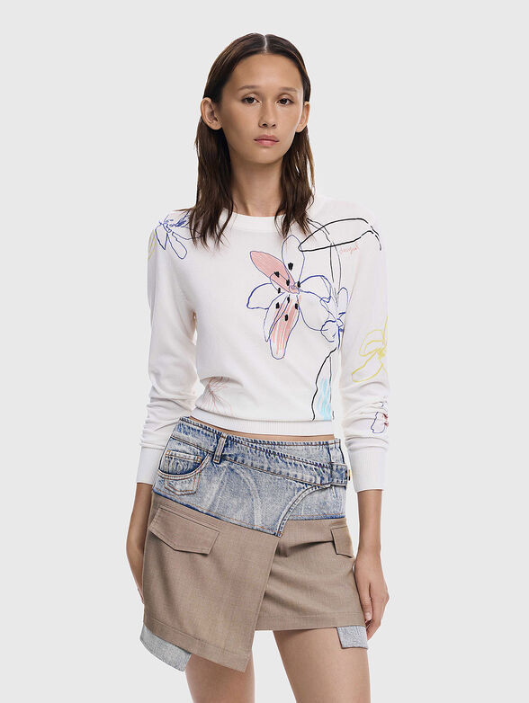 ARTY sweater with floral accents  - 1