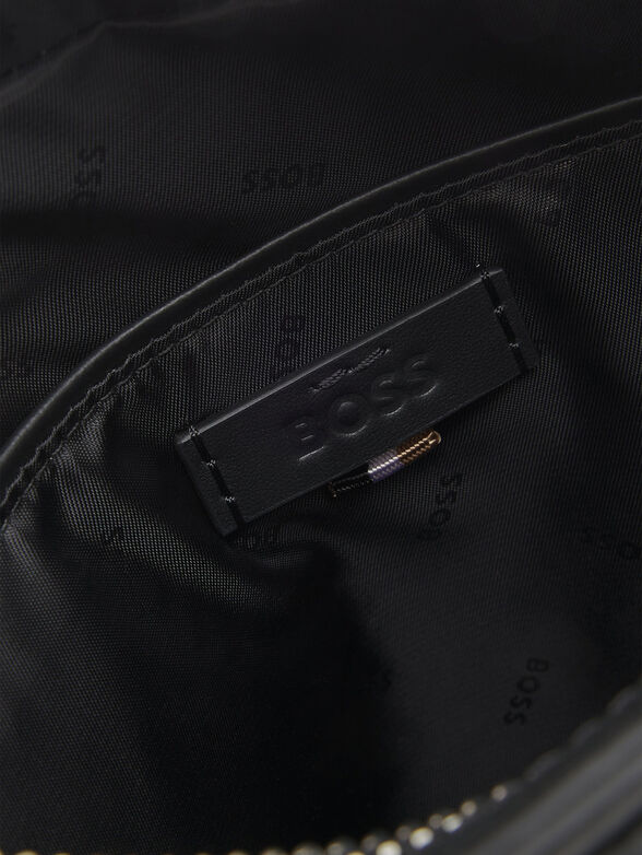 Black leather crossbody bag - 6