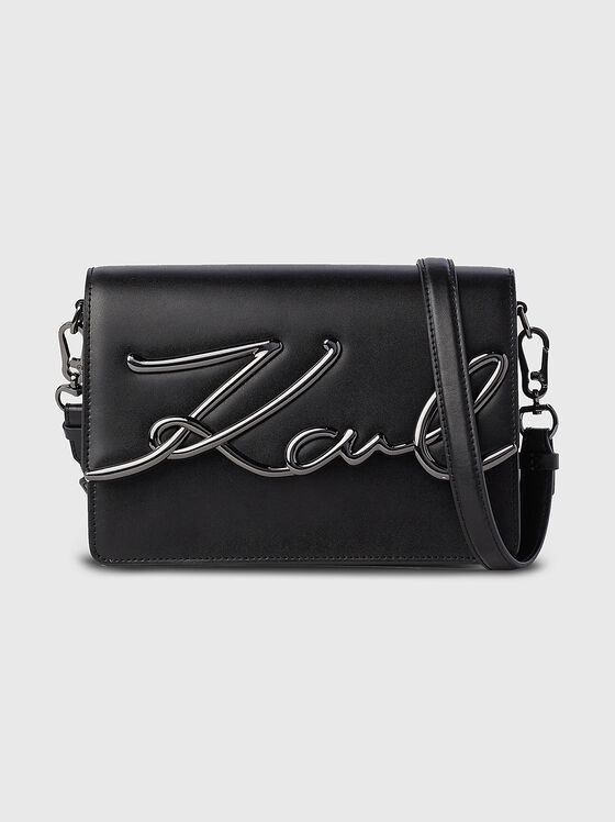Черна чанта K/SIGNATURE с лого детайл - 1