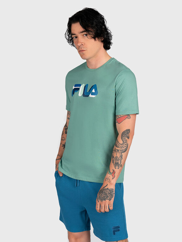 BLUNK black T-shirt with contrast logo print - 1