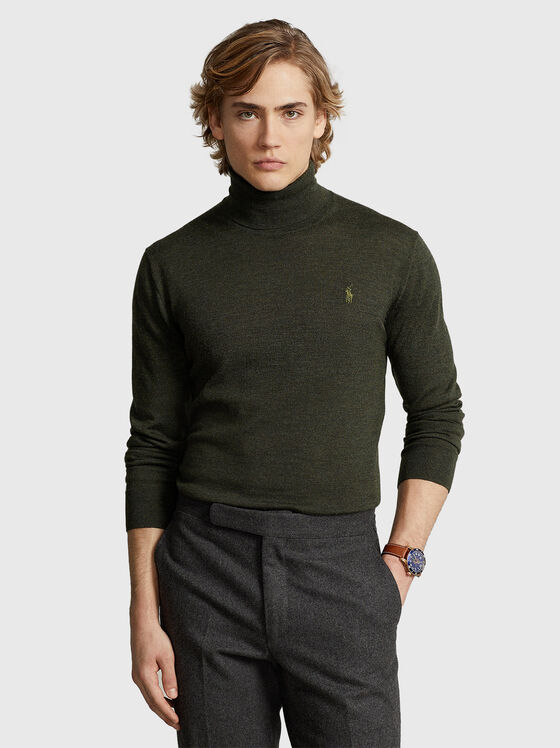 Вълнен пуловер с поло яка - 1