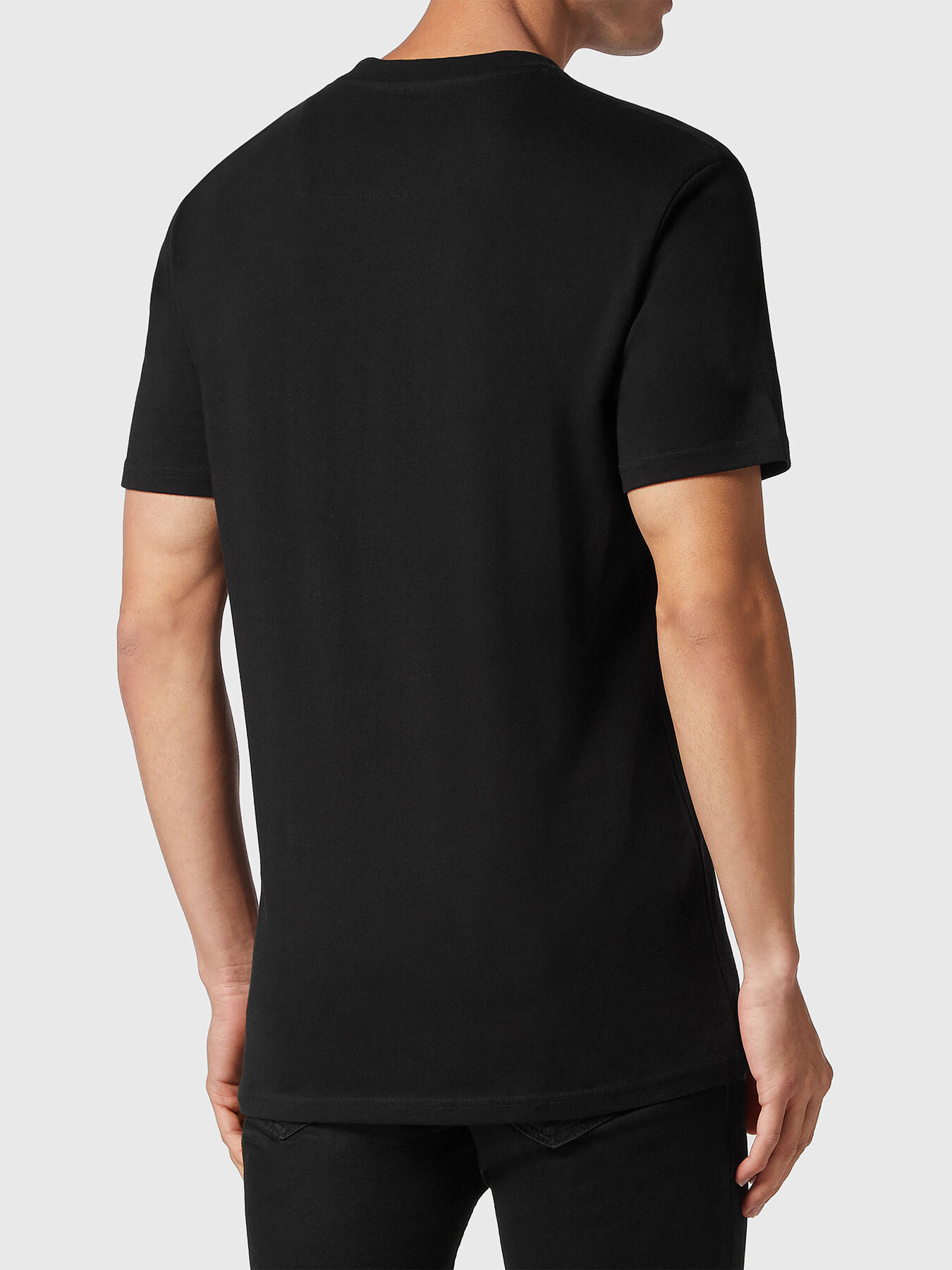 Tシャツ・カットソー PHILIPP PLEIN Men T-shirt Black FACCMTK6187PJY002N 02 Philipp Plein cotton t-shirt with hexagon logo print for men