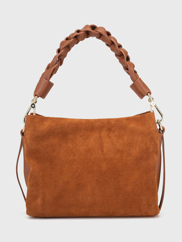 Suede bag with accent handle - 3