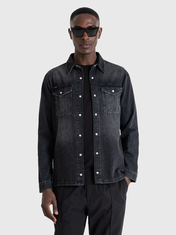 Black denim shirt - 3