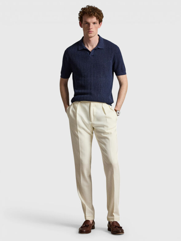 Knitted linen polo shirt - 2
