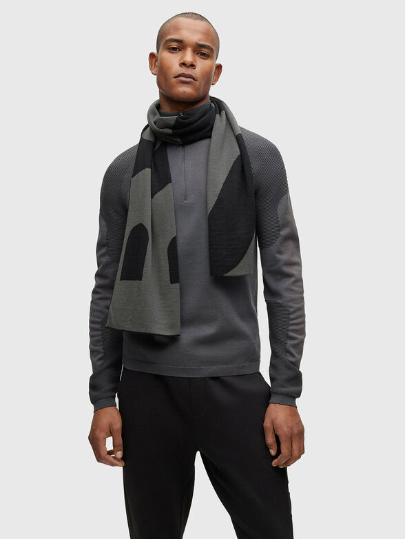 Contrast-logo scarf - 2