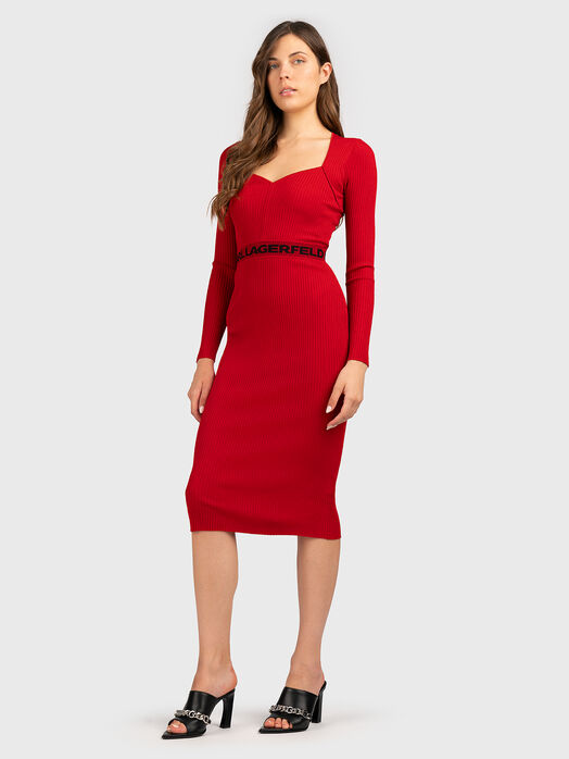 Knitted dress with logo detail