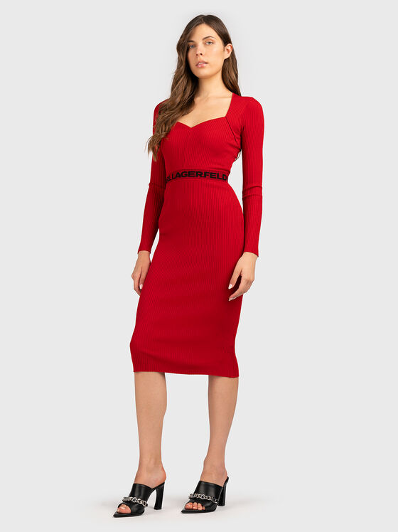 Knitted dress with logo detail - 1
