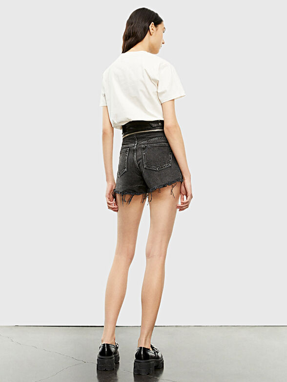 Black denim shorts - 2