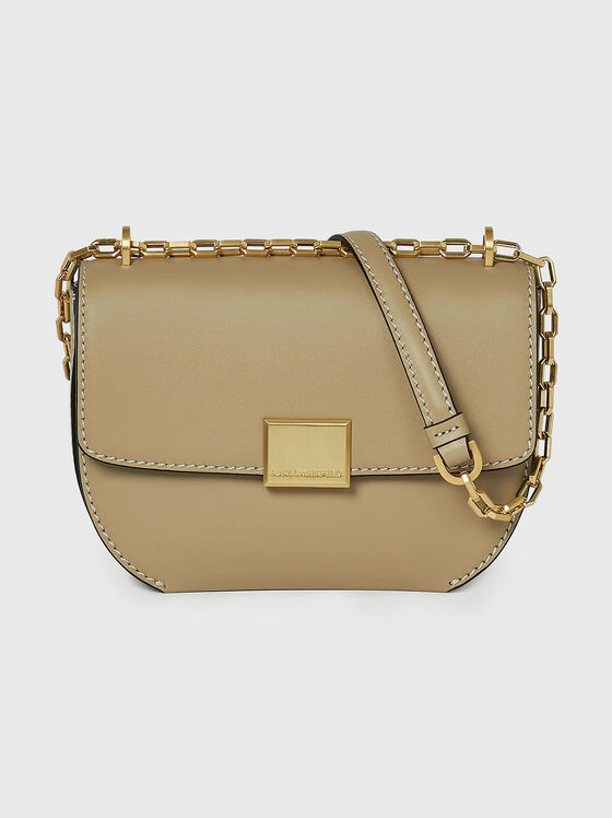 Кожена кросбоди чанта с дръжка от верижка - 1