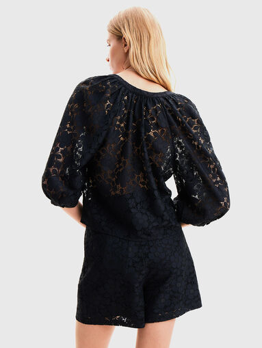 Black macrame blouse - 3