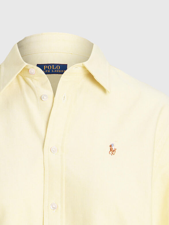 Cotton shirt with colourful logo embroidery - 2