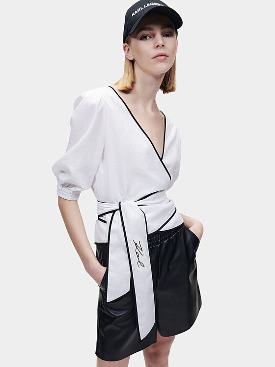 Бяла блуза от лен - 1