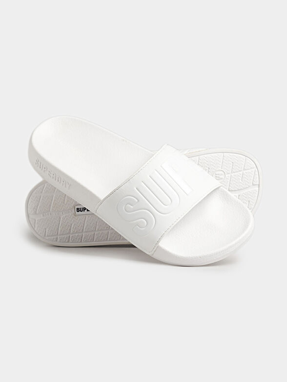 White beach slides with logo - 1