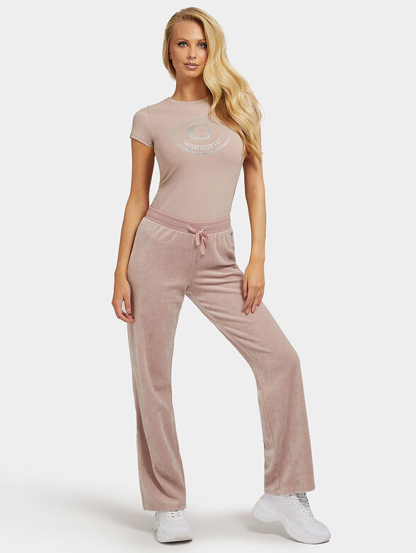 Black T-shirt with applied rhinestones - 2