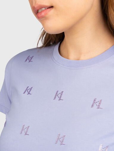 T-shirt with monogram and rhinestones - 4