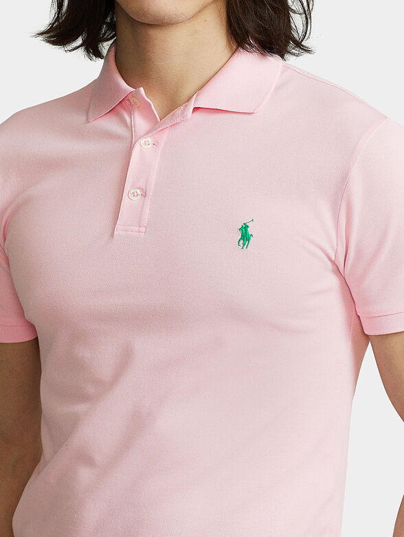 Polo shirt in pink color with logo - 4