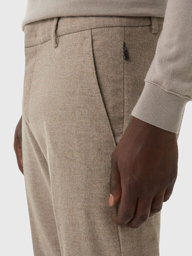 RILEY slim fit wool blend trousers with pockets - 4