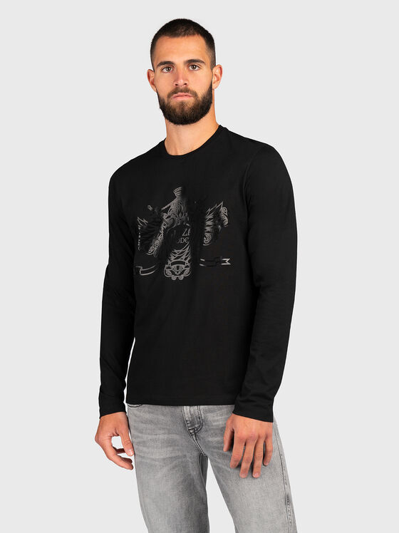 Long sleeve T-shirt in black  - 1