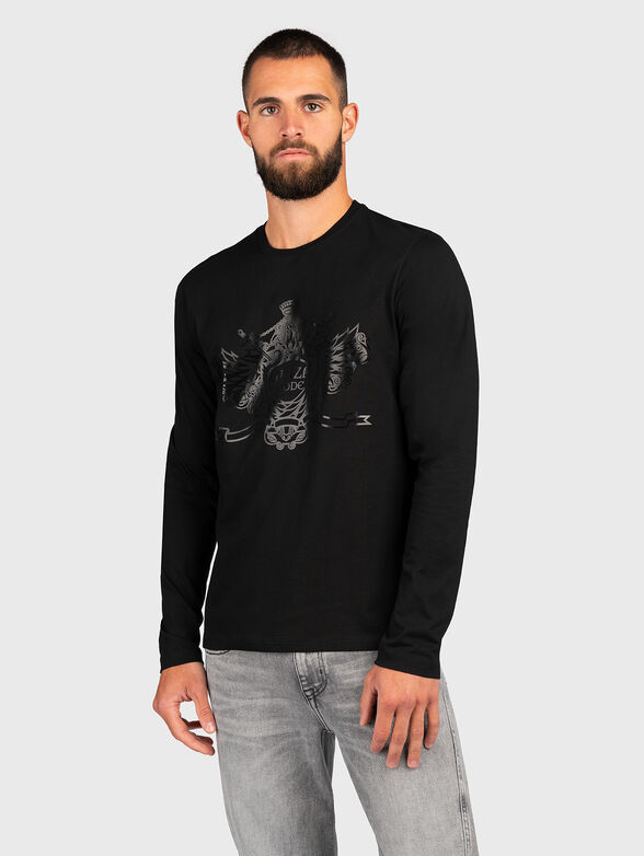 Long sleeve T-shirt in black  - 0