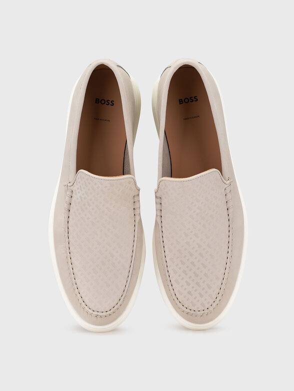 SIENNE leather loafers with monogram logo - 6