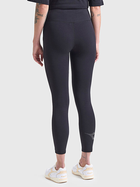 Black sports leggings with logo inscription - 2