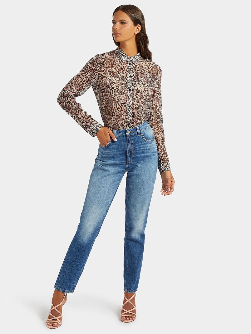 Blue jeans with logo detail - 3