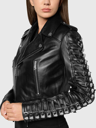 CRYSTAL SKULL leather jacket - 4