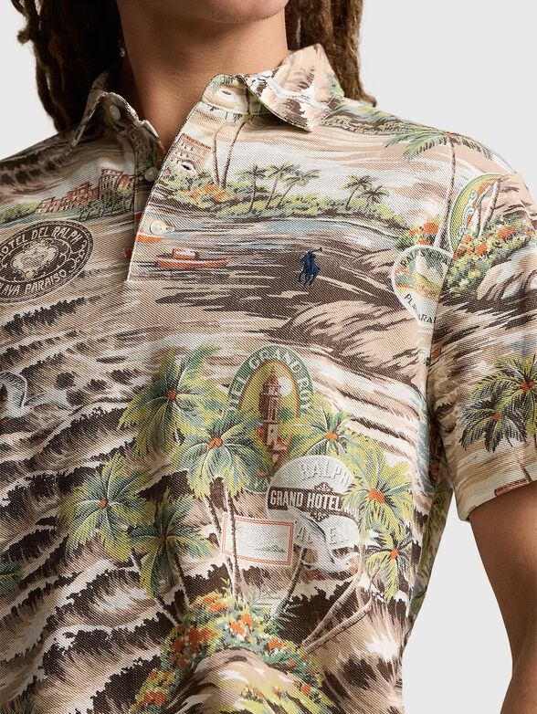 Polo shirt with tropical print - 4
