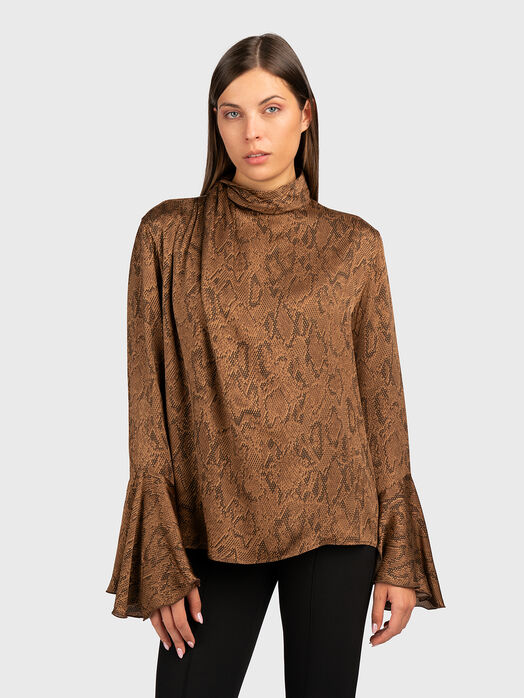 Viscose blouse with accent sleeves