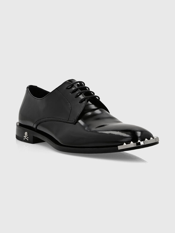 Black Derby shoes with metal accents - 2