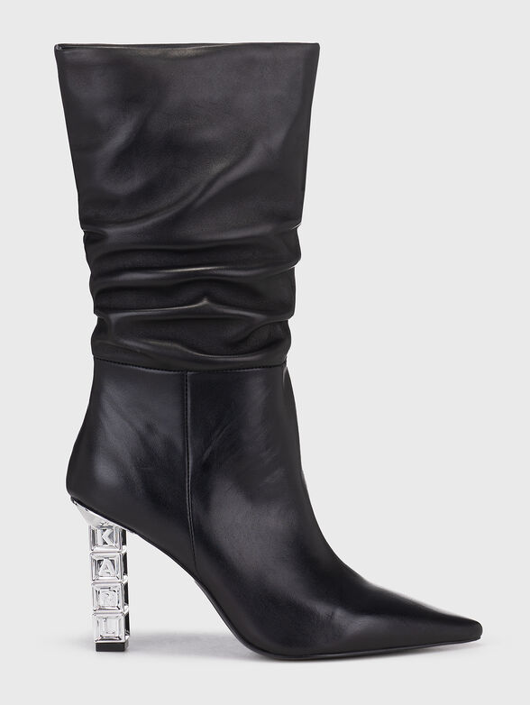 KOLUMN leather boots with accent heel - 1