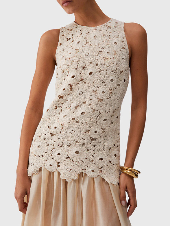 Long dress with macram&eacute; lace - 3