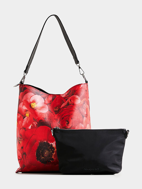 Bag with floral red print - 1