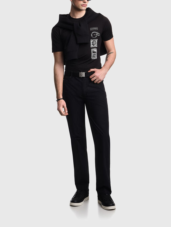 Cotton T-shirt with a round neckline - 2