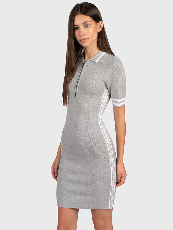 Grey dress with logo branding - 1