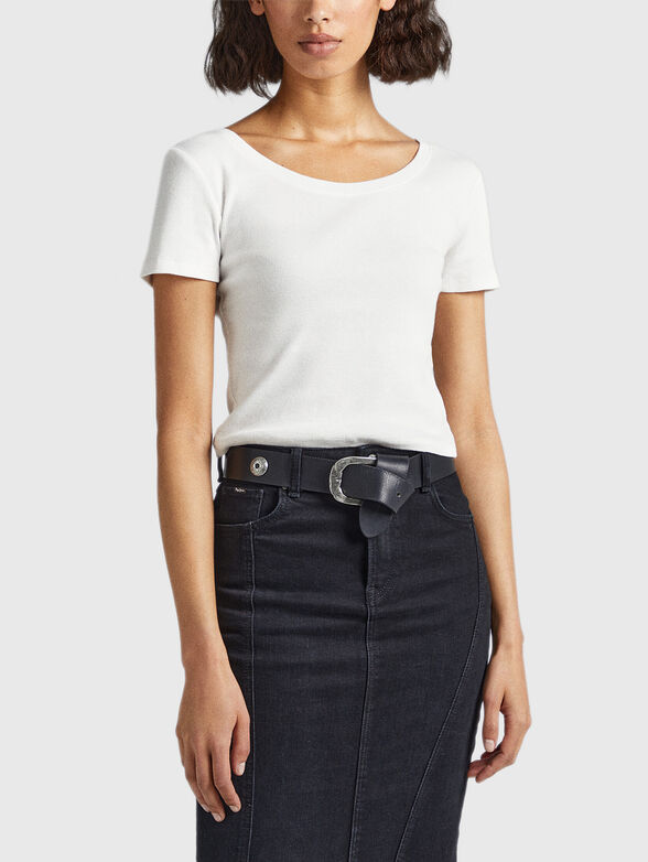 BABETTE SOLID T-shirt with crossed straps on the back - 1