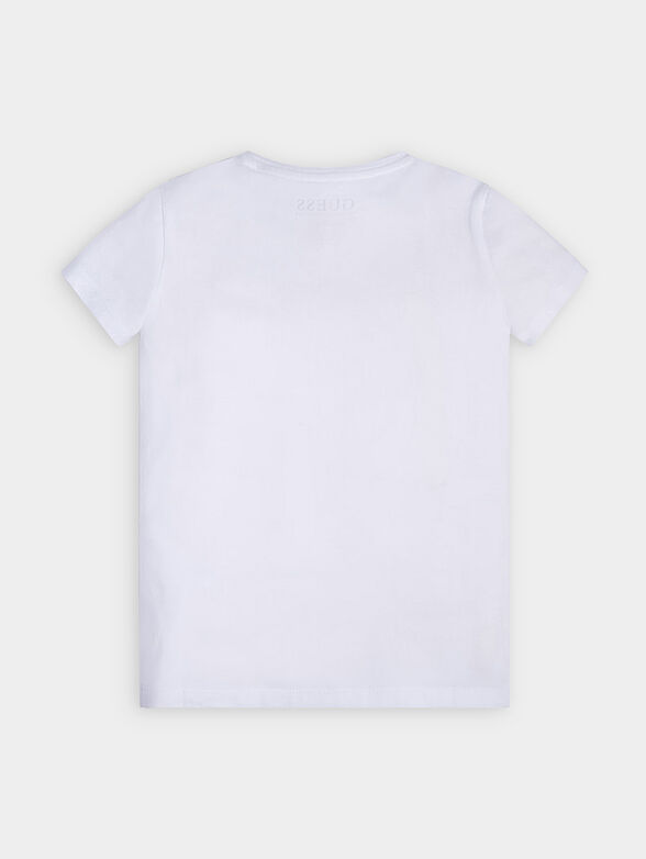White T-shirt with contrasting logo print - 2