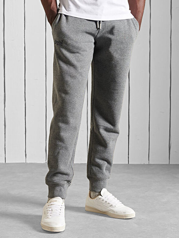 Sports pants with embroidered logo - 1