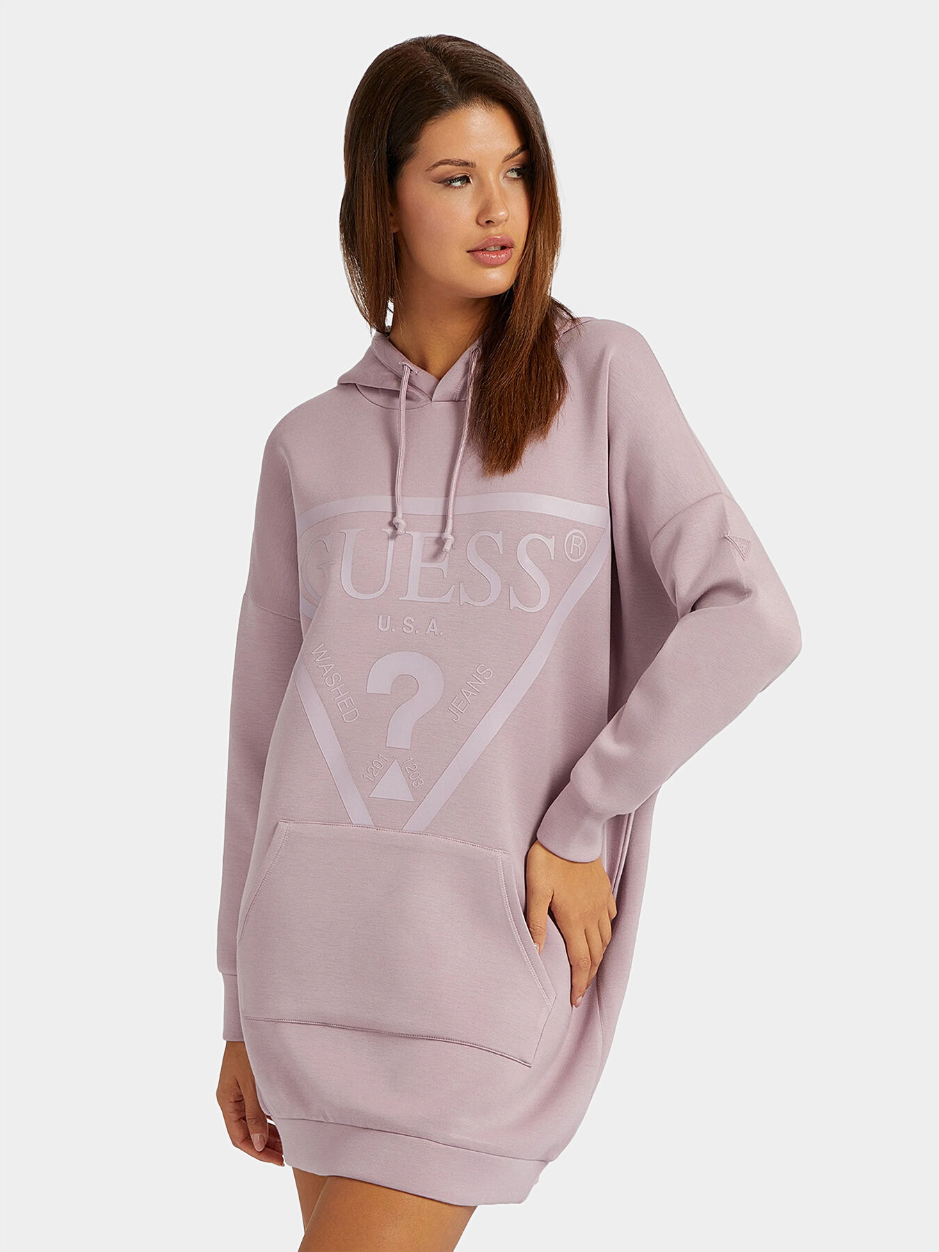 ALISA oversized hooded sweatshirt with pockets brand GUESS Globalbrandsstore en