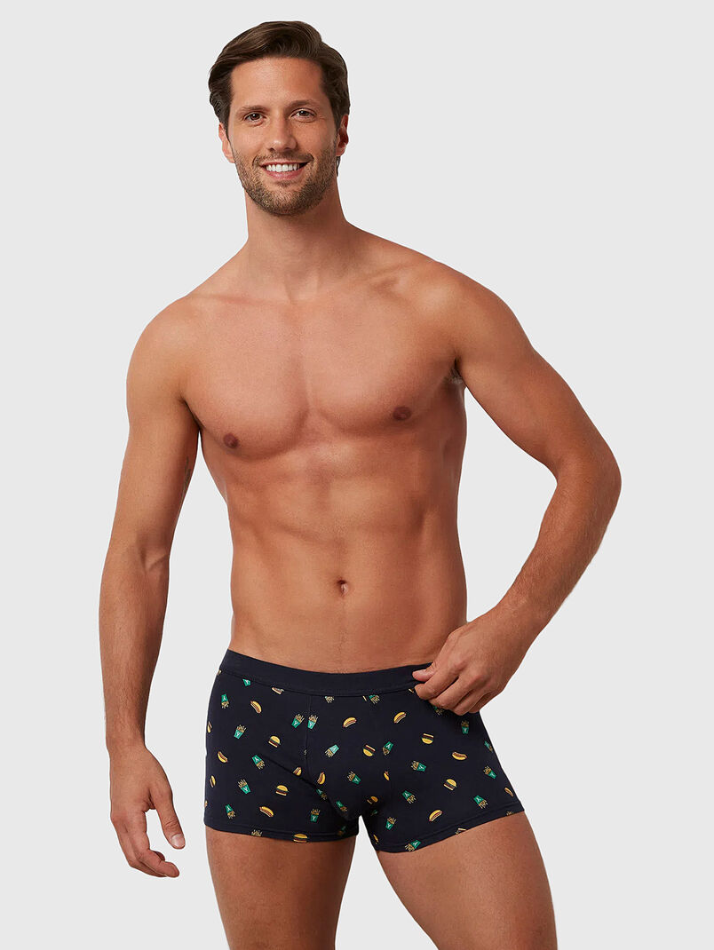 NYC black trunks with print - 3