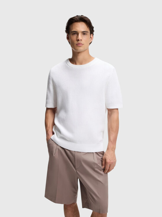 Short-sleeved cotton sweater - 1
