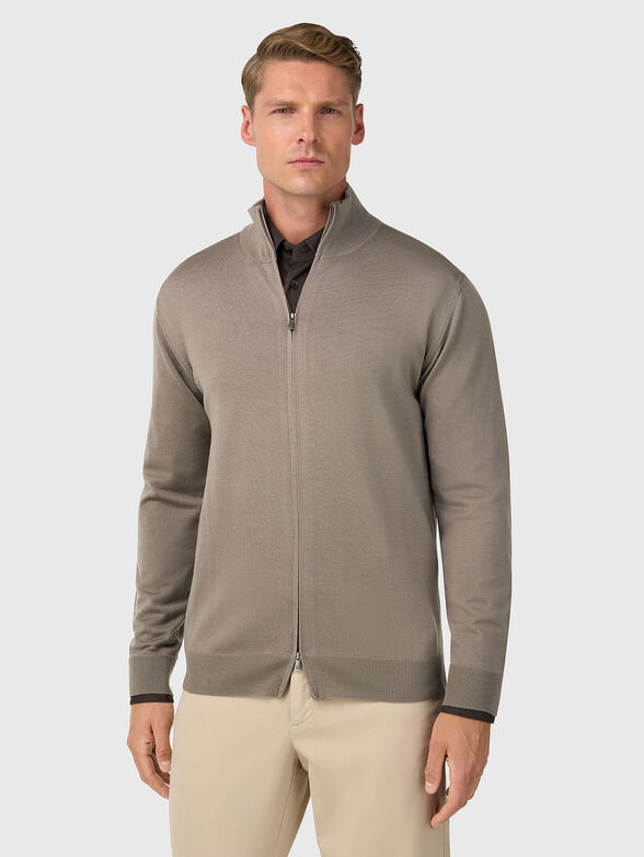 Wool cardigan with zip - 1