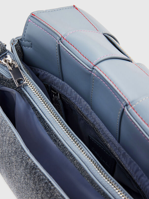 Crossbody bag with woven denim texture - 6