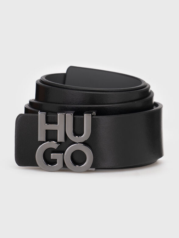 Black leather belt - 1